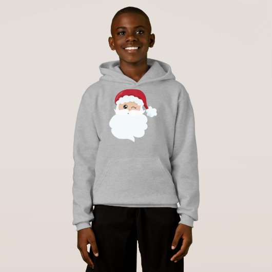 Weihnachtsmann, Winking Santa, Weihnachtsmannmütze Hoodie (Vorne ganz)