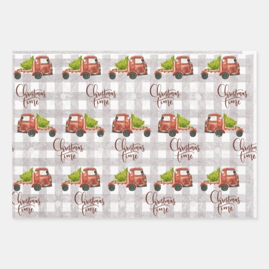 Weihnachtsmann-Wrapping Papier Set von 3 (Vorderseite 3)