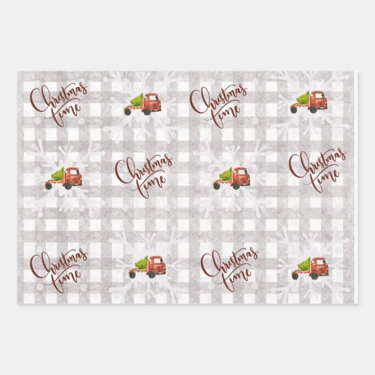 Weihnachtsmann-Wrapping Papier Set von 3 (Vorderseite 2)