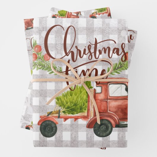 Weihnachtsmann-Wrapping Papier Set von 3 (Beispiel)