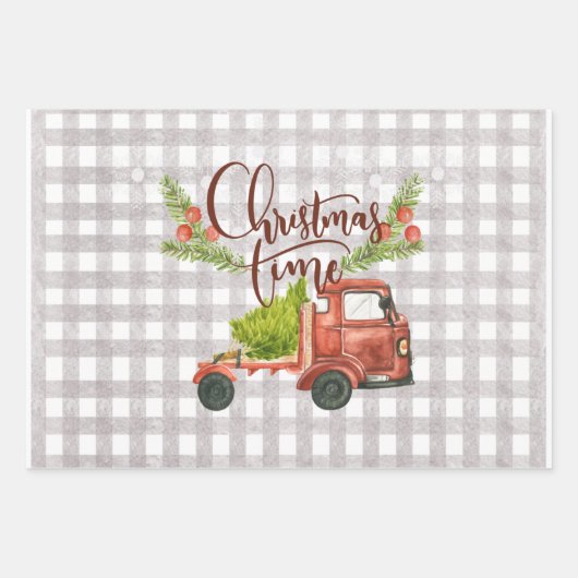 Weihnachtsmann-Wrapping Papier Set von 3 (Vorderseite)
