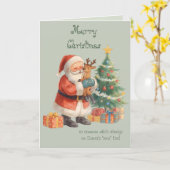 Weihnachtsmann-Wünsche & skurrile Weihnachtskarte Karte (Gelbe Blume)