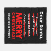 Weihnachtsmann wünscht Weihnachtsgeschenke Fleecedecke (Vorderseite (Horizontal))