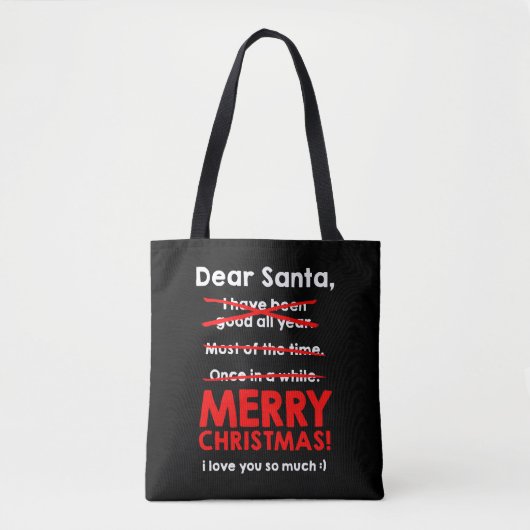 Weihnachtsmann wünscht Weihnachtsgeschenke Tasche (Vorderseite)