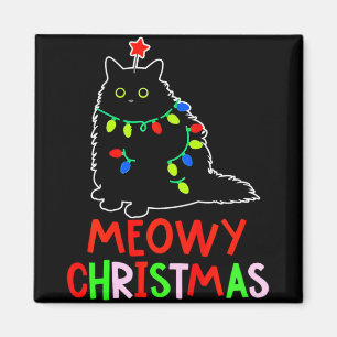 Weihnachtsmann Xmas Lichter schwarze Katzen Schlaf Magnet