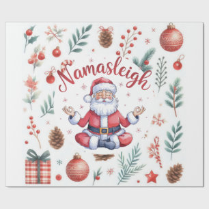 Weihnachtsmann Yoga mit Weihnachtsthema Geschenkpapier