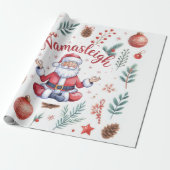 Weihnachtsmann Yoga mit Weihnachtsthema Geschenkpapier (Ungerollt)