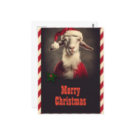 Weihnachtsmann-Ziege Postkarte