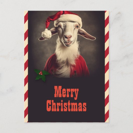 Weihnachtsmann-Ziege Postkarte (Vorderseite)