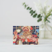 Weihnachtsmann zu Hause Visitenkarte (Stehend Vorderseite)