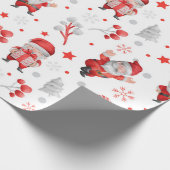 Weihnachtsmann, Zuckerrohre, Bäume, Sterne Geschenkpapier (Ecke)