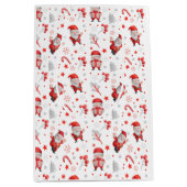 Weihnachtsmann, Zuckerrohre, Bäume, Sterne W Mittlere Geschenktüte (Vorderseite)