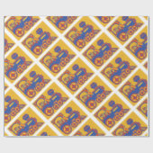 Weihnachtsmann-Zug Geschenkpapier (Flach)
