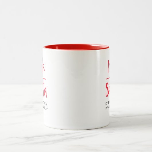 Weihnachtsmann Zweifarbige Tasse (Mittel)