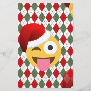 weihnachtsmann zwinker emoji briefpapier