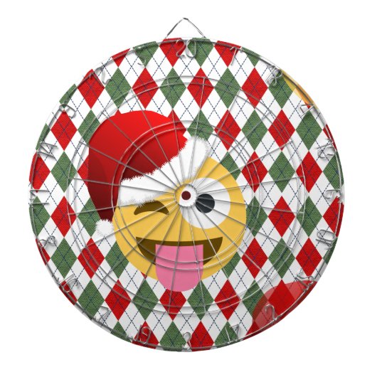 weihnachtsmann zwinker emoji dartscheibe (vorne)