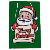 Weihnachtsmann Zwinker 👀 "Frohe Weihnachten" Mittlere Geschenktüte (Vorderseite)
