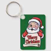Weihnachtsmann Zwinker 👀 "Frohe Weihnachten" Schlüsselanhänger (Vorderseite)