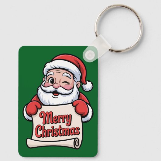 Weihnachtsmann Zwinker 👀 "Frohe Weihnachten" Schlüsselanhänger (Rückseite)