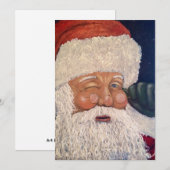 Weihnachtsmann zwinkert feiertagskarte (Vorne/Hinten)