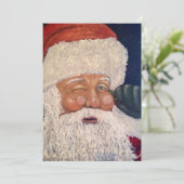 Weihnachtsmann zwinkert feiertagskarte (Stehend Vorderseite)