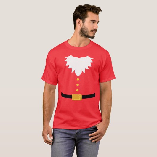 Weihnachtsmannbart und -gurt T-Shirt (Vorne ganz)