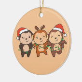 Weihnachtsmänner am Affen Niedliche Affen Ce Keramik Ornament (Links)