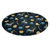 Weihnachtsmänner: Aquarellfarbenes nahtloses Muste Schneidebrett (Ecke)