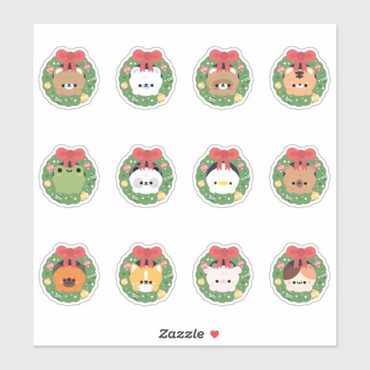 Weihnachtsmänner Aufkleber (Blatt)