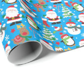 Weihnachtsmänner Geschenkpapier (Rolleneckpunkt)