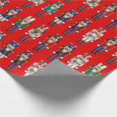 Weihnachtsmänner Geschenkpapier (Ecke)