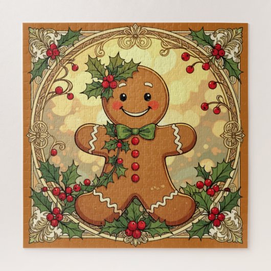 Weihnachtsmänner-Gingerbread-Mann-Kekse Festlich W Puzzle (Vertikal)
