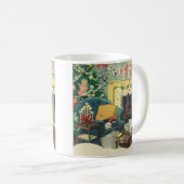 Weihnachtsmänner im Wohnzimmer Kaffeetasse (VorderseiteRechts)