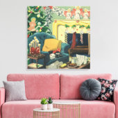 Weihnachtsmänner im Wohnzimmer Leinwanddruck (Insitu (Wohnzimmer))