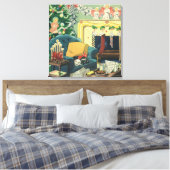 Weihnachtsmänner im Wohnzimmer Leinwanddruck (Insitu (Schlafzimmer))