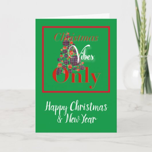 Weihnachtsmänner nur Abstrakter Roter Grüner Baum Dankeskarte (Vorderseite)