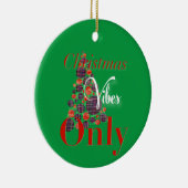 Weihnachtsmänner nur Abstrakter Roter Grüner Baum Keramik Ornament (Rechts)