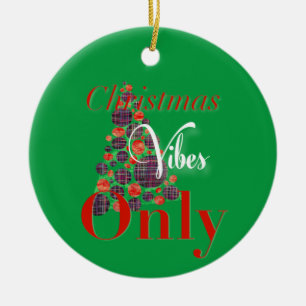 Weihnachtsmänner nur Abstrakter Roter Grüner Baum Keramik Ornament