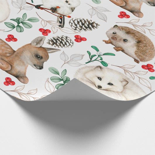 Weihnachtsmänner, Pinecones   Geschenkpapier (Ecke)