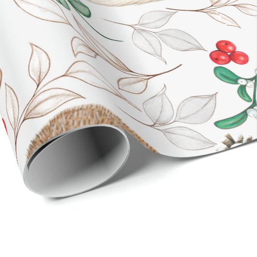 Weihnachtsmänner, Pinecones Geschenkpapier (Rolleneckpunkt)