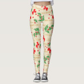 Weihnachtsmänner und Holly Leggings (Vorderseite)