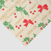 Weihnachtsmänner und Holly Seidenpapier (Ausschnitt)