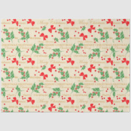 Weihnachtsmänner und Holly Seidenpapier