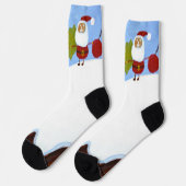 Weihnachtsmänner und Weihnachtspudding-Socken Socken (Linkes Detail)