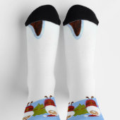Weihnachtsmänner und Weihnachtspudding-Socken Socken (Oben)