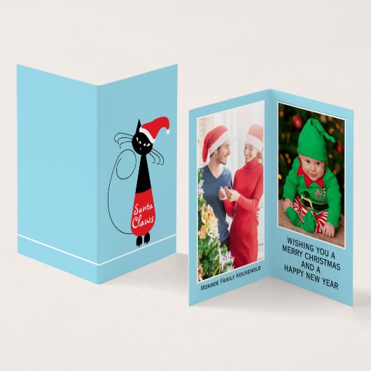 Weihnachtsmänner, Weihnachtskarte für das Foto Visitenkarten (Innenseite und Außenseite)