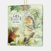 Weihnachtsmänner Woodland Tiere Inspiration Keramikornament (Links)