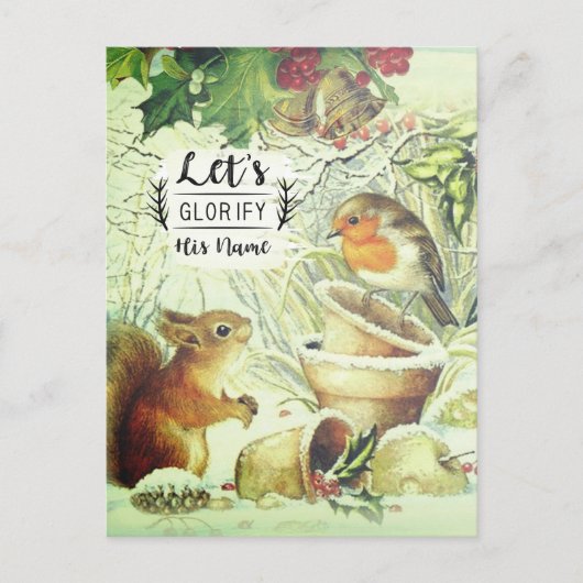 Weihnachtsmänner Woodland Tiere Inspiration Postkarte (Vorderseite)