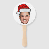 Weihnachtsmannhut mit individuellem Gesichtsfoto W Fächer (Rückseite)