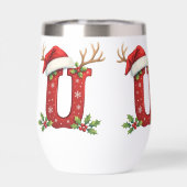 Weihnachtsmannhut-Monogramm Anfangsbuchstabe U Fro (Rückseite)